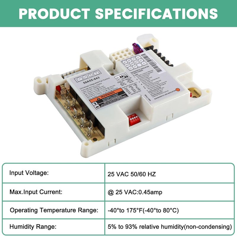 Hoiedt 50A55-843 Furnace Control Board, Fit for White Rodgers Furnace Ignition Module Control Board（NOT fit 50A50-474 ） - Image 2